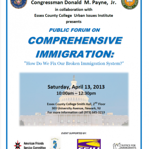 Immigration Policy Forum at ECC with Congressman Payne 4/13/2013