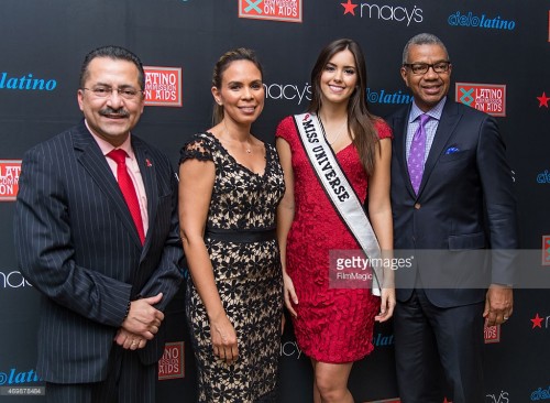 Paulina Vega, Guillermo Chacon, President of the Latino Commission On Aids  and Macy's executives 